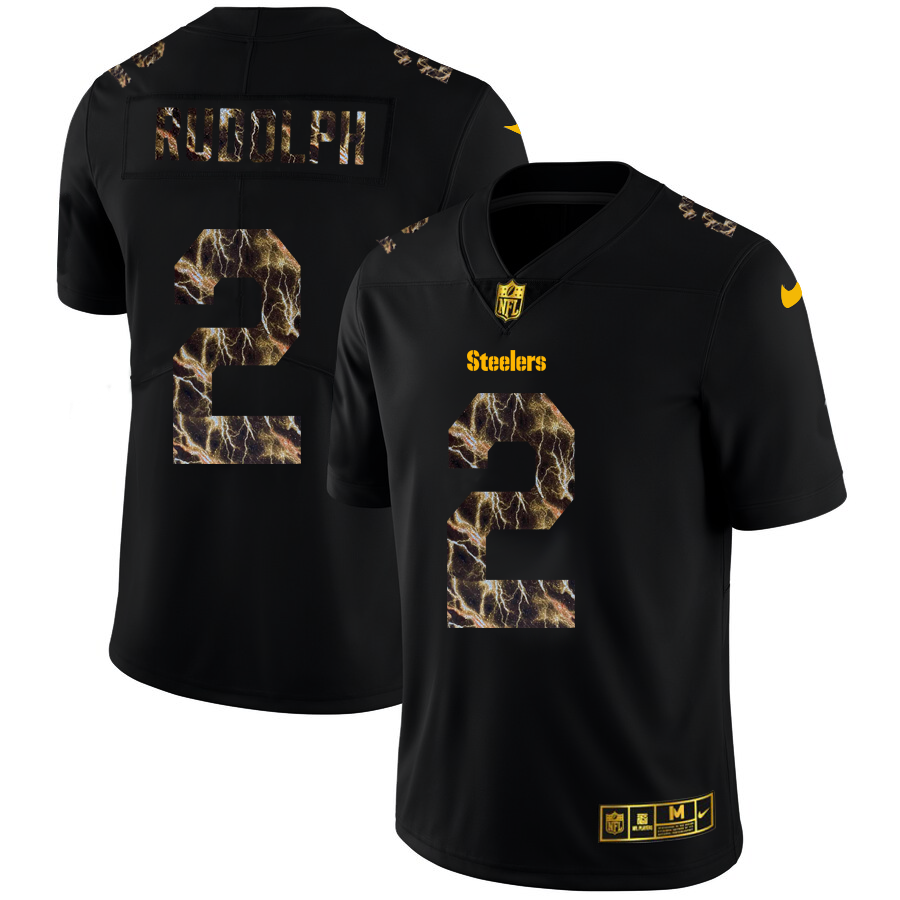 2020 Pittsburgh Steelers #2 Mason Rudolph Men Black Nike Flocked Lightning Vapor Limited NFL Jersey->pittsburgh steelers->NFL Jersey